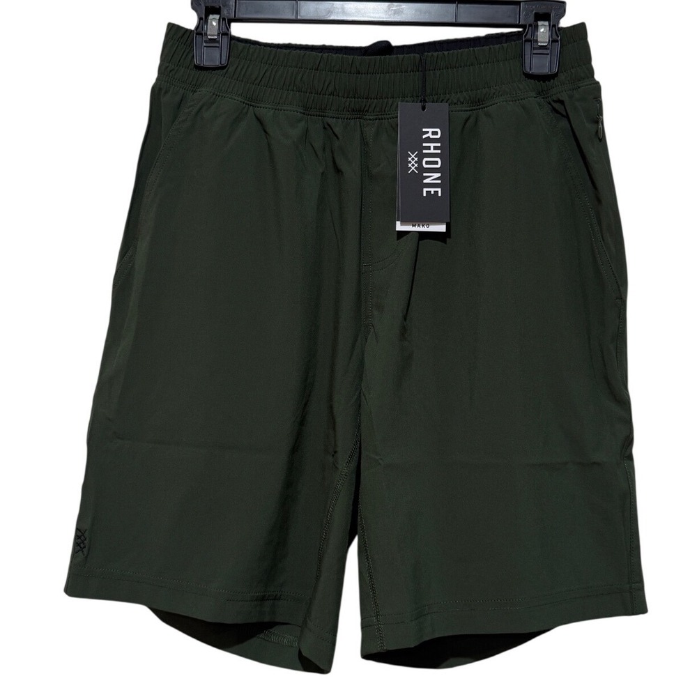 Rhone Mako Short 9"‎ Unlined Duffel Bag Green Mens Small S Petite NWT Activewear